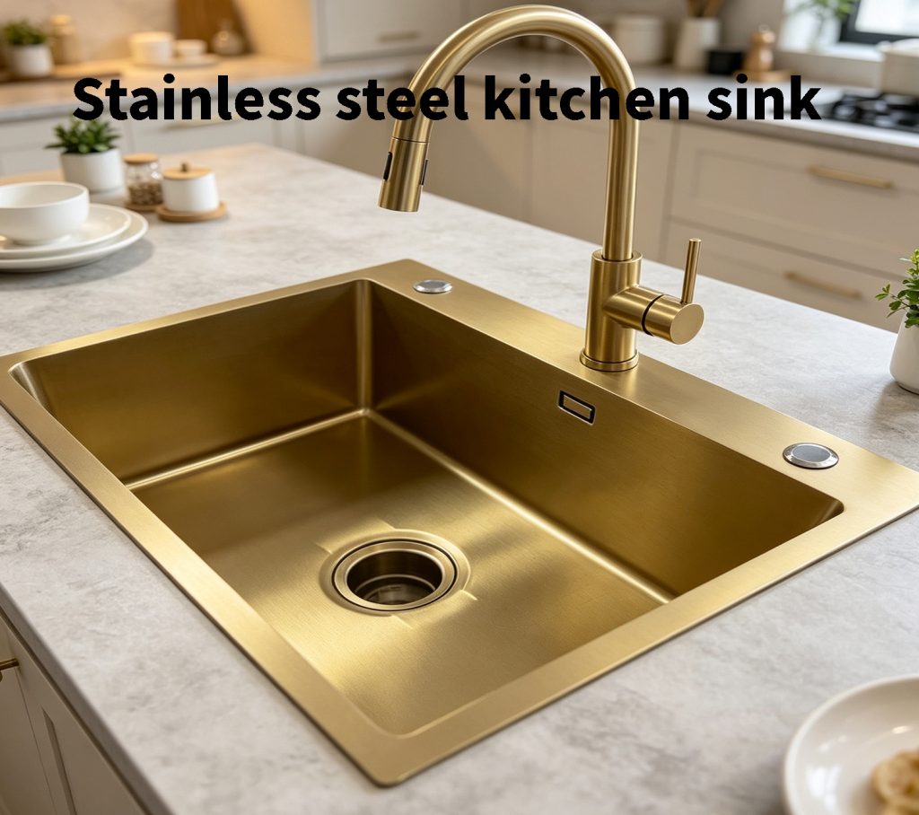 handmade sink, round, gold
