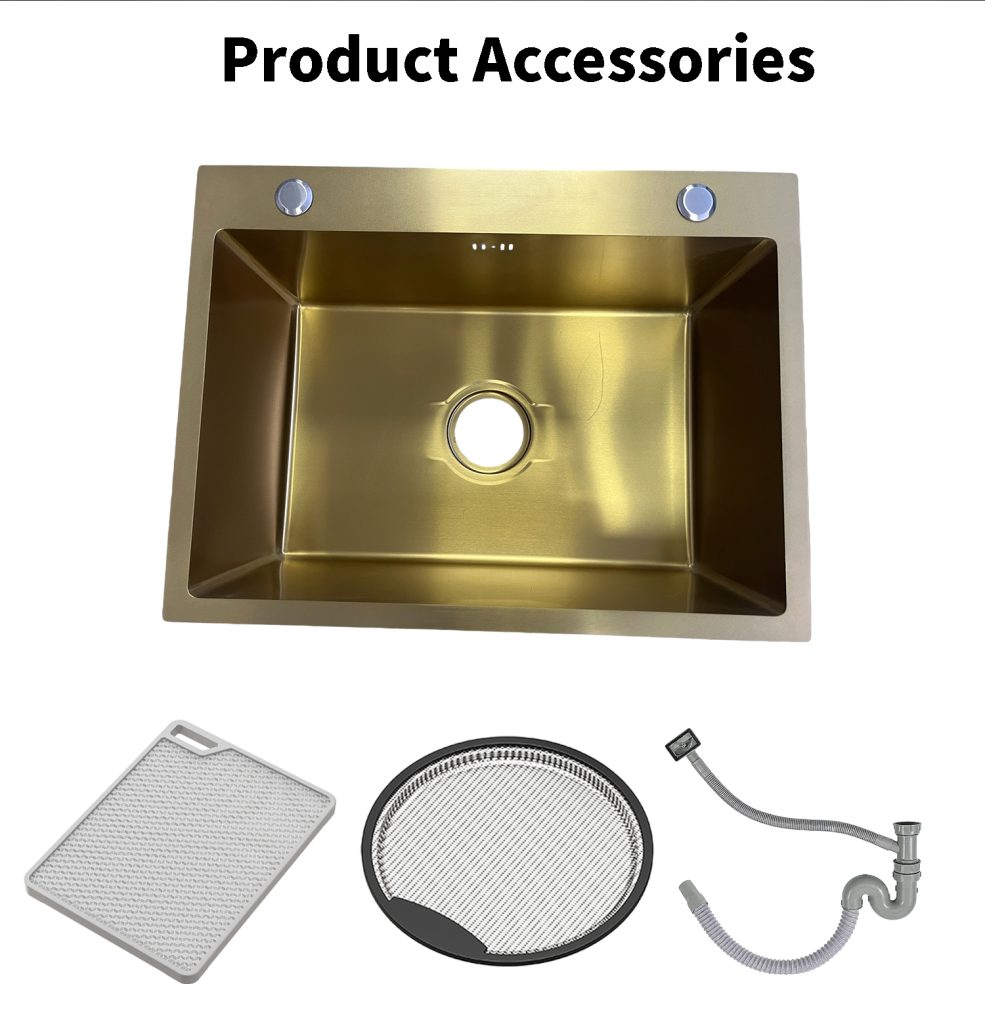 handmade sink, round, gold